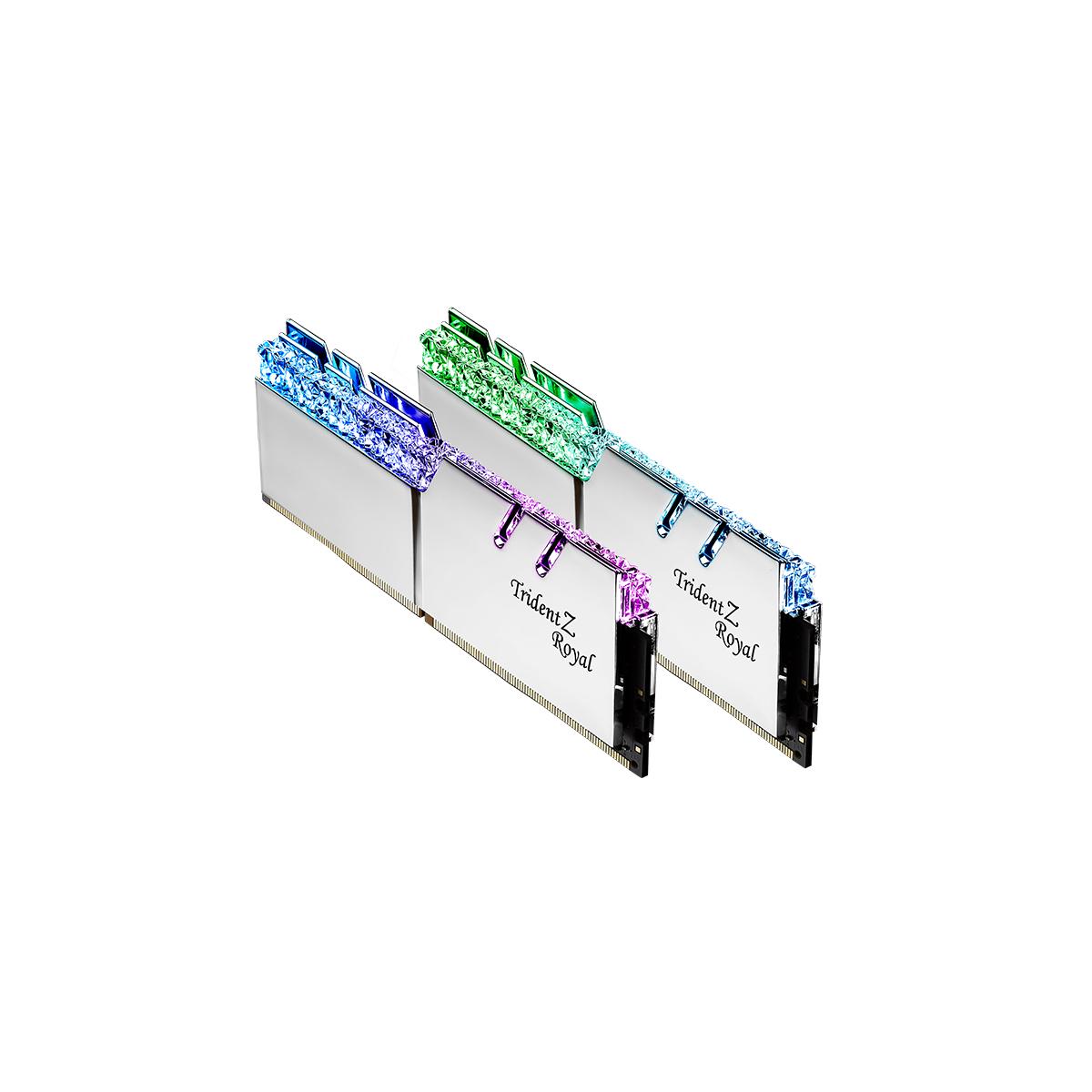 MEM DDR4 GSKILL TRIDENT Z ROYAL 2X8GB 3600Mhz PLATA CL18 F4-3600C18D-16GTRS - Código: F4-3600C18D-16GTRS | Compra en Guadalajara
