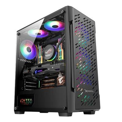 GABINETE XZEAL XZCGB07B ZX135 MICRO ATXCRISTAL1USB 3.02USB 2.03VENT RGBSIN FUENTE NEGRO - Código: XZCGB07B | Compra en Guadalajara