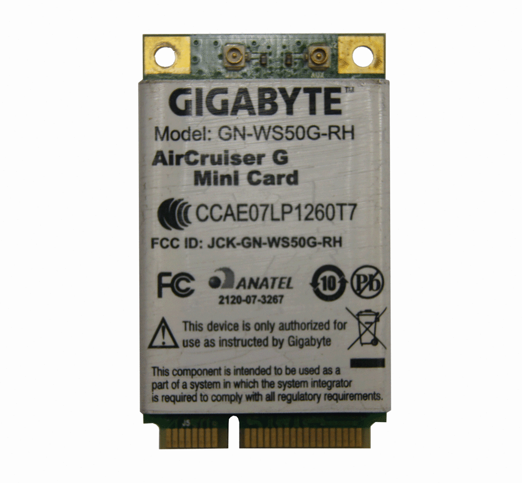 GIGA-BYTE AirCruiser GN-WS50G 802.11b/g Wireless Mini PCI Card GN-WS50G-RH - Código: GN-WS50G-RH | Compra en Guadalajara