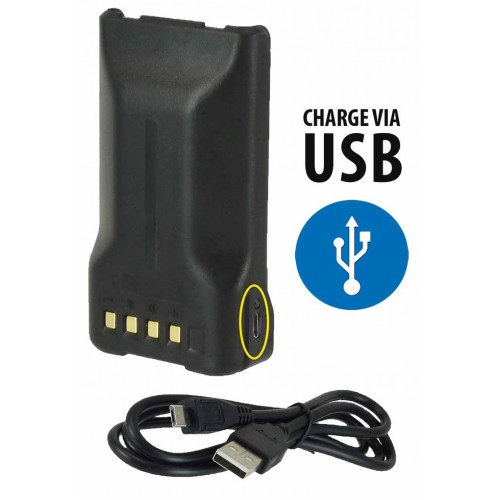 Mini USB Bateria Li-Ion 2000mAh para radios Kenwood TK2140/3140/2160/3160/2360/3360/2170/3170/NX220/320 con cargador MicroUSB interconstrido para cargarla como celular G2GKNB57 - Código: G2GKNB57 | Compra en Guadalajara