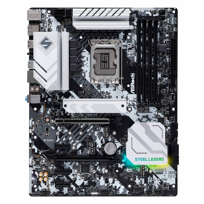 MB ASROCK H670 STEEL LEGEND DDR4 1700 ATX H670 STEEL LEGEND - Código: H670 STEEL LEGEND | Compra en Guadalajara