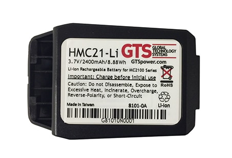 GTS HMC21-Li - Batería para PDA equivalente a Zebra BTRY-MC21EAB0E Zebra 82-150612-01 - Ion de litio - 2400 mAh - 8.88 Wh - para Zebra MC2100 MC2180 - Código: HMC21-Li | Compra en Guadalajara
