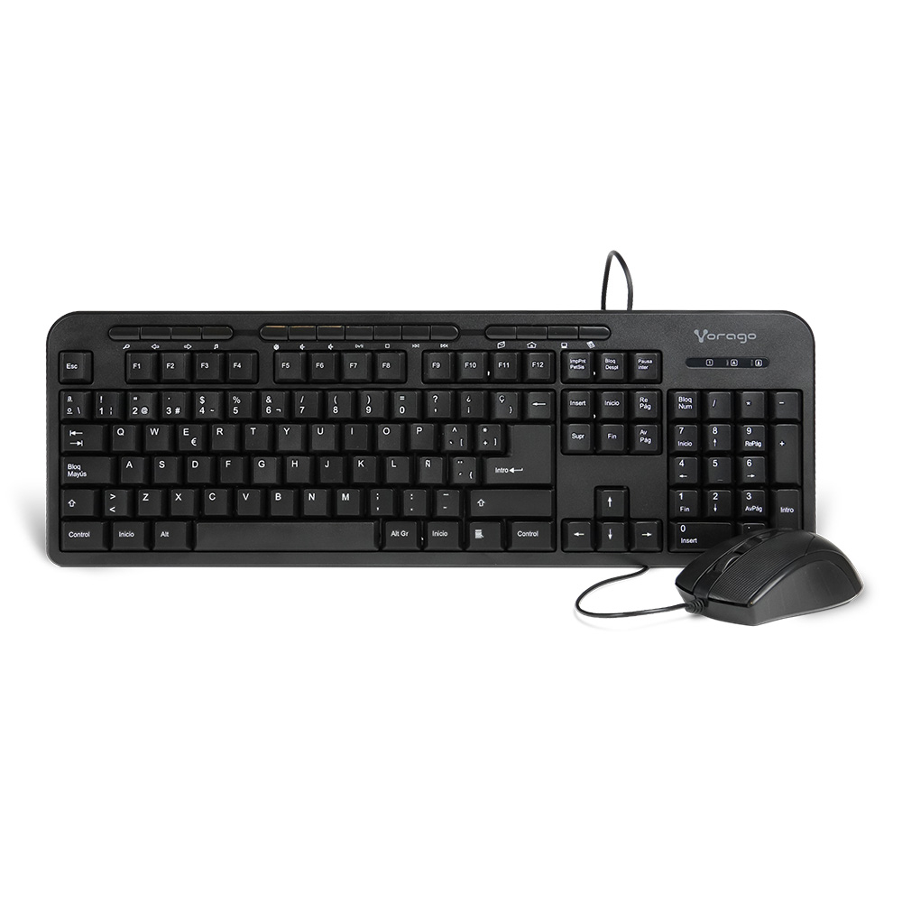 KIT VORAGO KM-107 TECLADO Y MOUSE ALAMBRICO MULTIMEDIA USB VOR-KM107 - Código: VOR-KM107 | Compra en Guadalajara