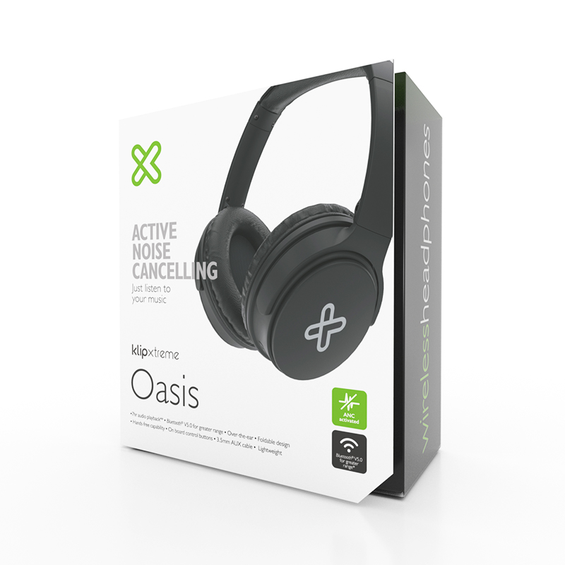 Klip Xtreme - KNH-050BK - Headphones - Para Home audio / Para Portable electronics - Wireless - ANC - 6Hr - Black - Código: KNH-050BK | Compra en Guadalajara