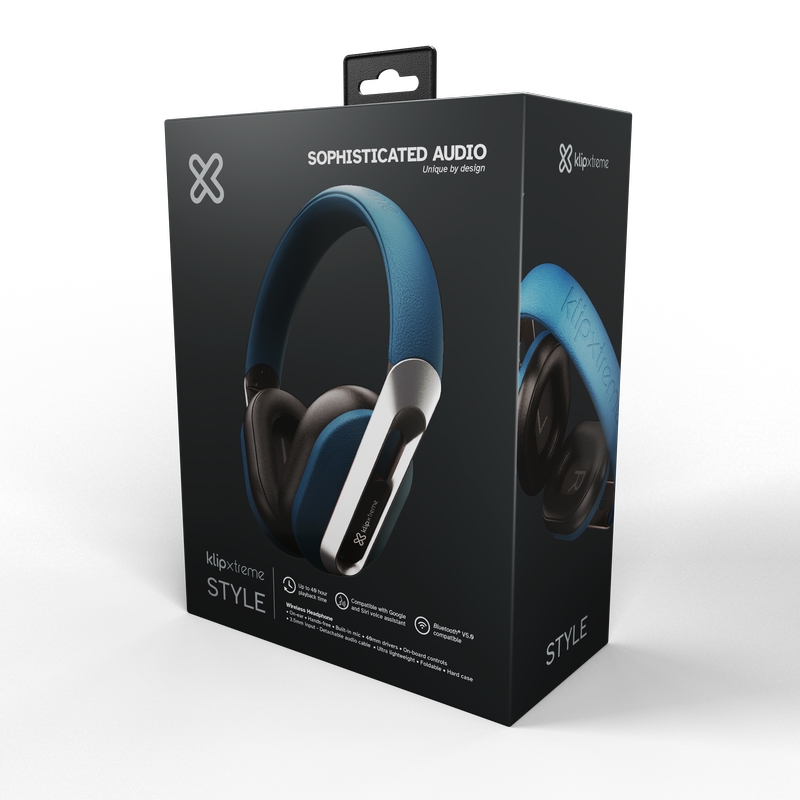 Klip Xtreme - KWH-750BL - Headphones - Para Home audio / Para Portable electronics / Para Professional audio / Para Cellular phone - Wireless - 40Hr Blue color - Código: KWH-750BL | Compra en Guadalajara