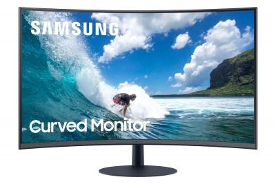Samsung C27T550Fdl  T55 Series  Monitor Led  Curvado  27  1920 X 1080 Full Hd 1080P  75 Hz  Va  250 CdM  30001  4 Ms  Hdmi Vga Displayport  Altavoces  Gris OscuroAzul - LC27T550FDLXZX