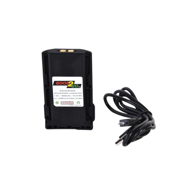 Batería GOOD 2 GO de 2600 mAh de LI-ION para radios ICOM ICF14/3021/4161/ICF43TR/ICF3013/4013/ICF3021S7 3021T/ICF4021S/4021T con adaptador de pared USB adaptador USB vehicular y cable mini USB G2GBP232 - Código: G2GBP232 | Compra en Guadalajara