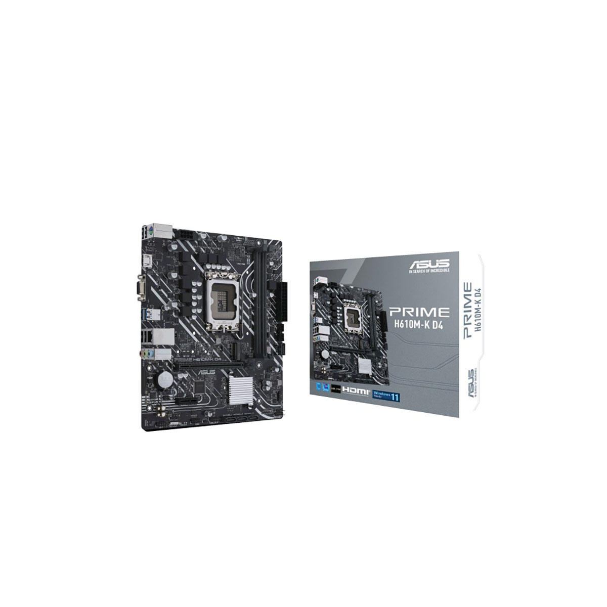 ASUS PRIME H610M-K D4 - Placa base - micro ATX - Socket LGA1700 - H610 Chipset - USB 3.2 Gen 2 USB 3.2 Gen 1 - Gigabit LAN - Tarjeta gráfica CPU necesaria - HD Audio 8-canales - Código: PRIMEH610M-KD4 | Compra en Guadalajara