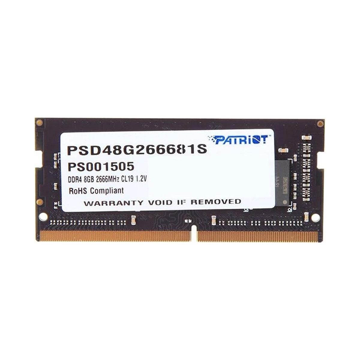 MEMORIA SODIMM DDR4 PATRIOT PSD48G266681S SIGNATURE 8GB 2666MHZ CL19 - Código: PSD48G266681S | Compra en Guadalajara