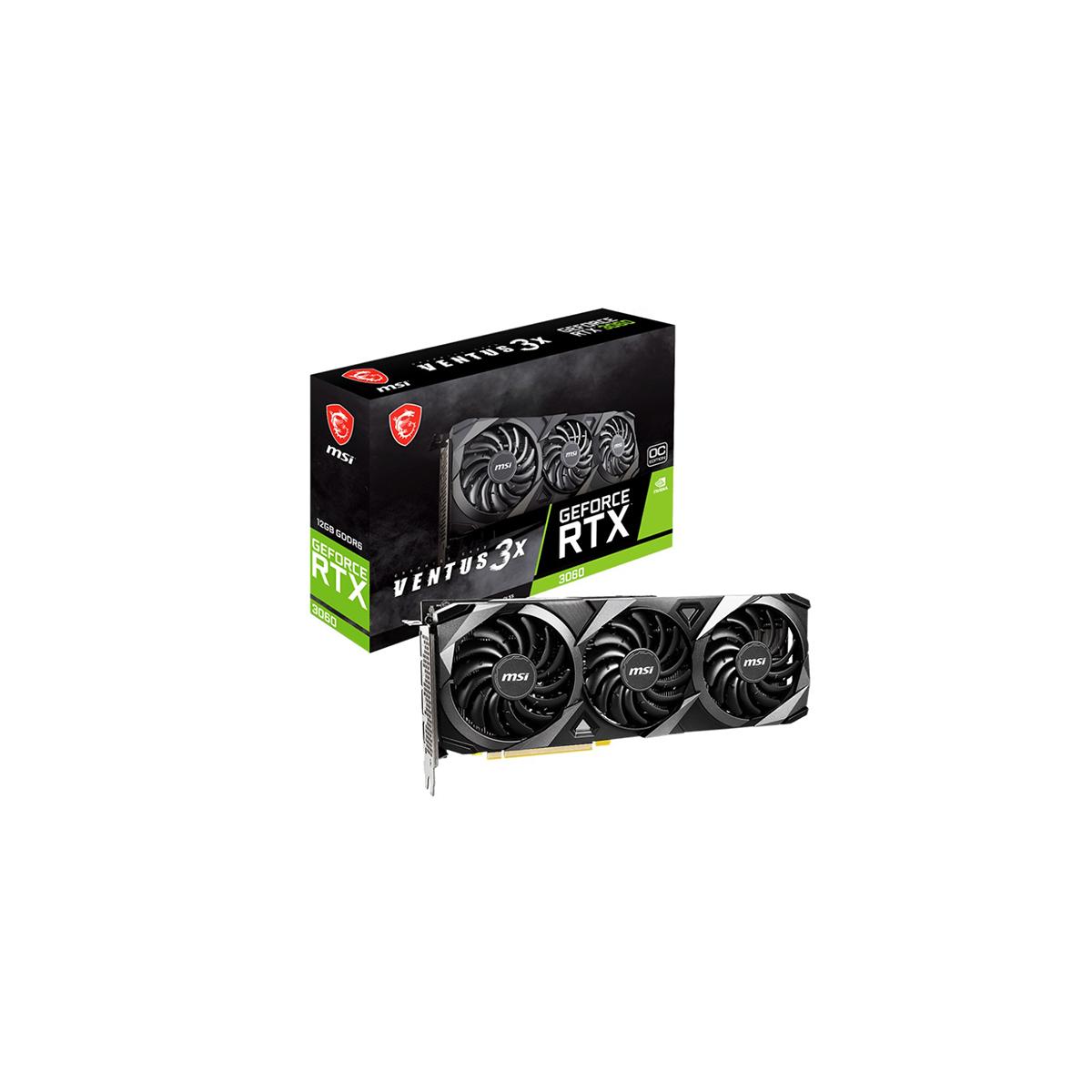 GPU MSI GEFORCE RTX 3060 VENTUS 3X 12G OC GDDR6 RTX 3060 VENTUS 3X 12G OC - Código: RTX 3060 VENTUS 3X 12G OC | Compra en Guadalajara