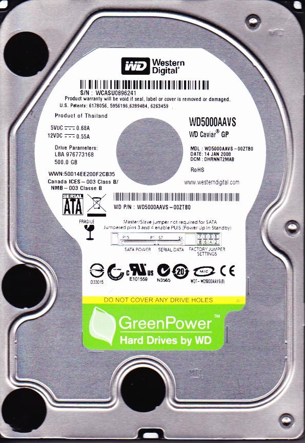 WD Caviar WD5000AAVS 500 GB Hard Drive - 3.5 Internal - SATA WD5000AAVS - Código: WD5000AAVS | Compra en Guadalajara