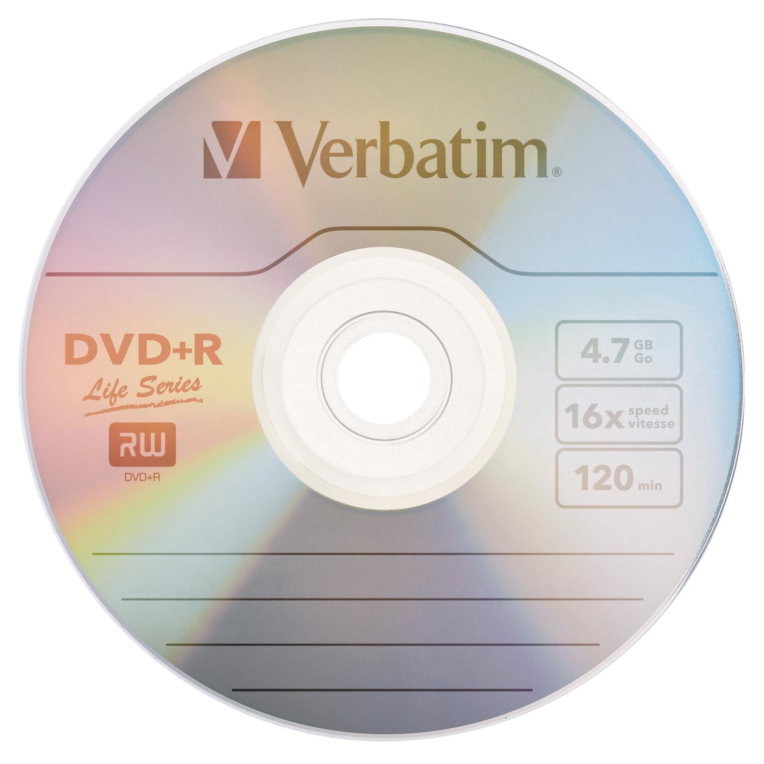 DVD-R 16X 47GB 120MIN GRABABLE  50 PZAS CAMPANA LIFE VERBATIM - Código: VB97174 | Compra en Guadalajara