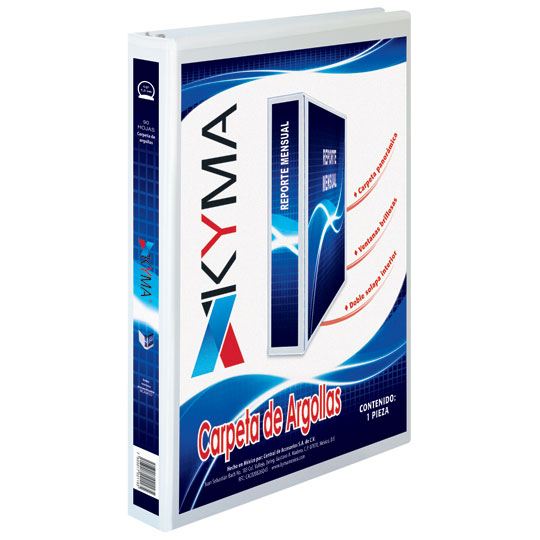 Carpeta Panorámica Kyma de Vinil Tamaño Carta 1/2 Aro en O Blanca CPKCBHO-050-BCO - Código: CPKCBHO-050-BCO | Compra en Guadalajara