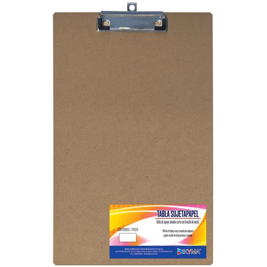 Tabla Agarrapapel Kyma de Madera Macocel Tamaño Oficio con Broche Tipo Clip TABAGA-MAC-OFI - Código: TABAGA-MAC-OFI | Compra en Guadalajara