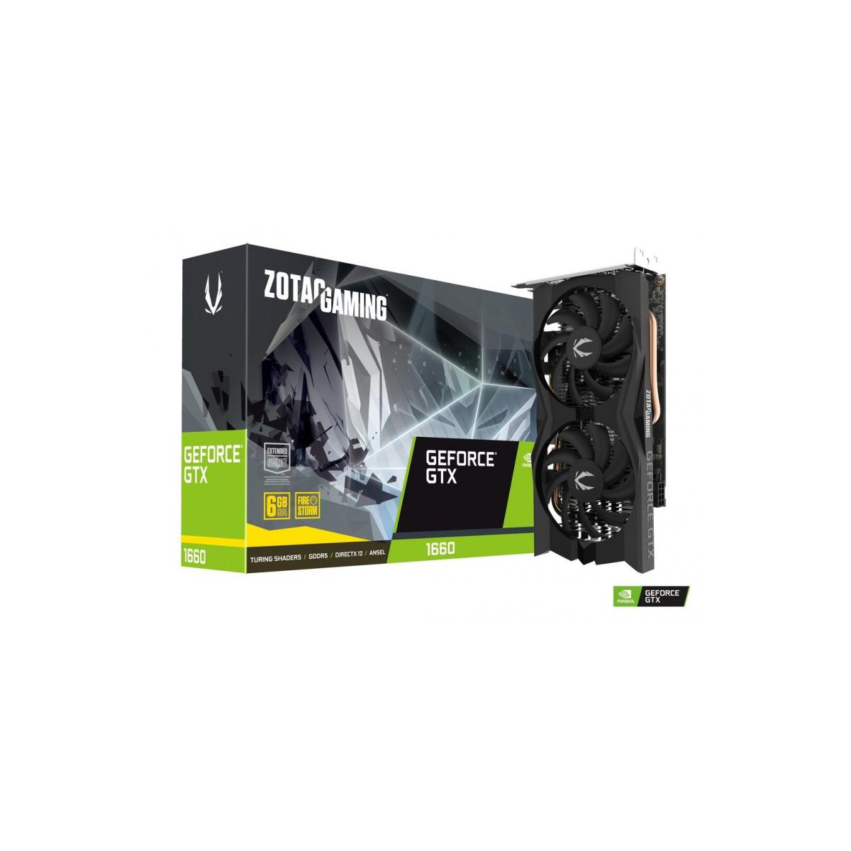 ZOTAC GAMING GeForce GTX 1660 Twin Fan - Tarjeta gráfica - GF GTX 1660 - 6 GB GDDR5 - PCIe 3.0 x16 - HDMI 3 x DisplayPort - Código: ZT-T16600M-10M | Compra en Guadalajara